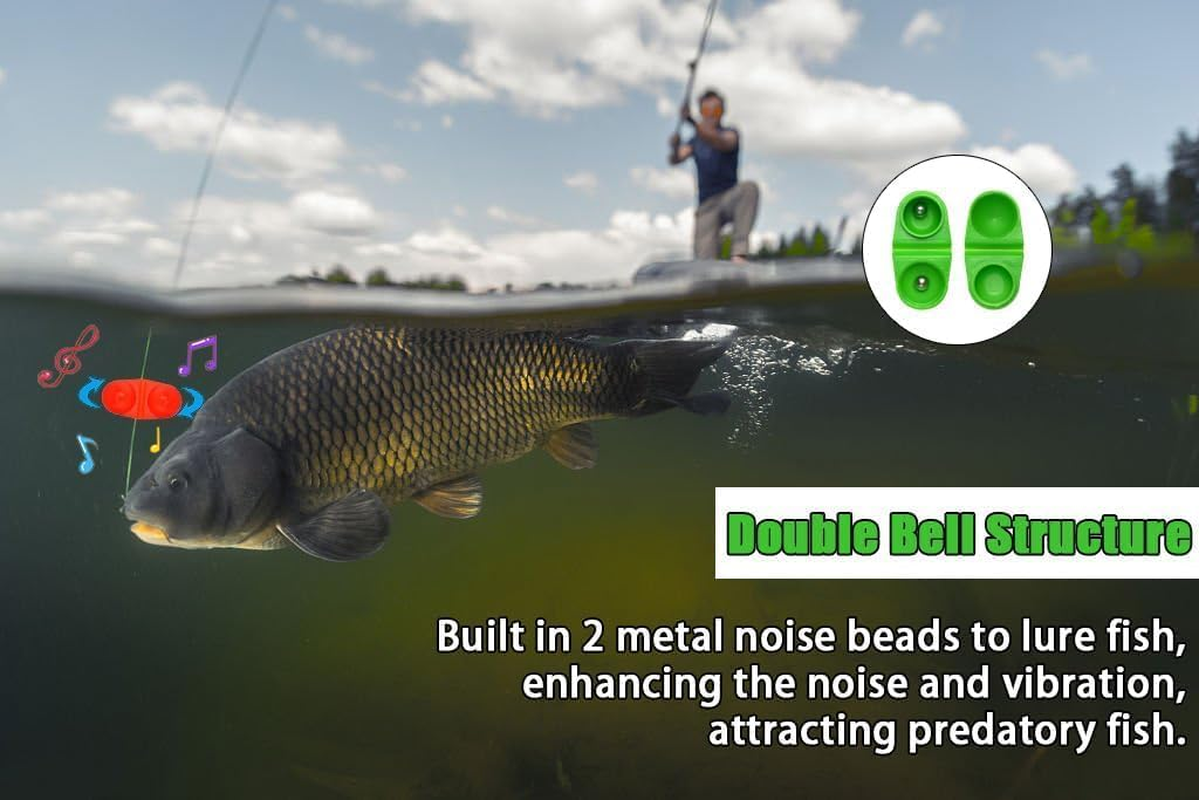 Hopkell Catfish Rattle Bells, Fishing Double Rattle Bell Fishing Attractor, Catfish Rattles for Fishing, Fishing Alarm Tools image number 2