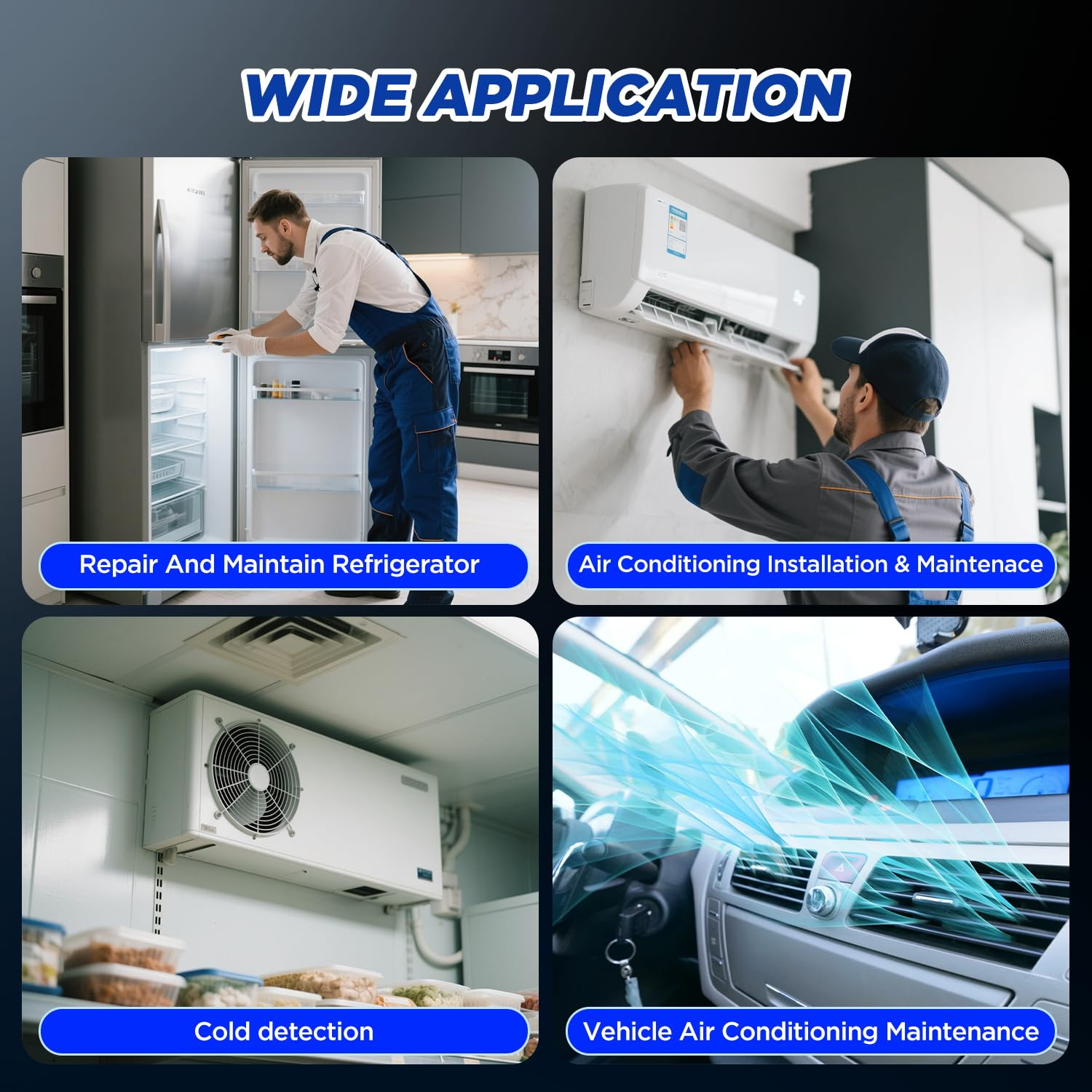 HVAC Digital Manifold Gauge Set 92 Refrigerants AC Gauge Set with Dual Pressure Test Digital Manifold Gauges with LCD Display for R134A/R22/R410A, HVAC Gauges with Refrigerant Hoses,Suitcase image number 6