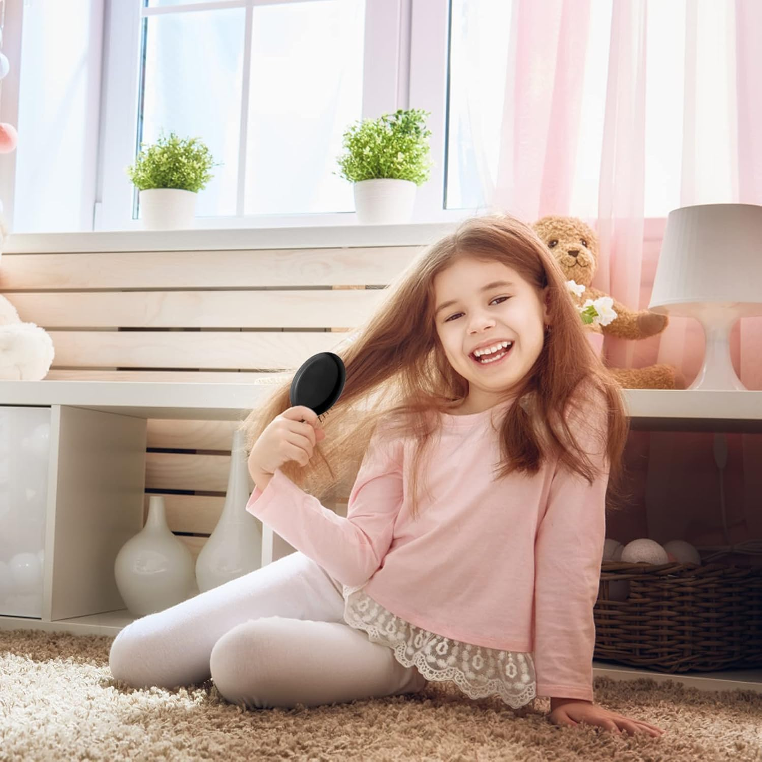 100 Pack Mini Hair Brushes Bulk, Travel Hair Brush Individually Wrapped, Soft Bristles Adds Shine, Scalp Massage and Detangling, Safe for All Hair Types Extensions, Wigs(Bright Black) image number 3