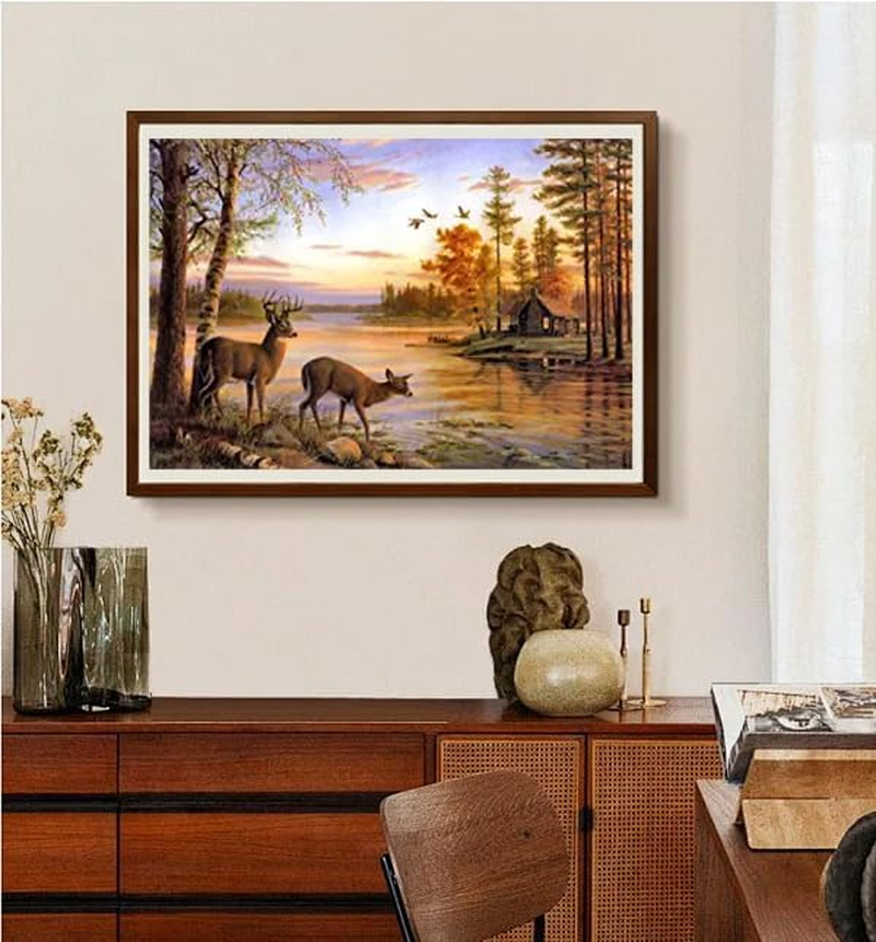 Diamond Painting Kits for Adults, 5D Diamond Art Painting Deer Art for Adult,Diy Full round 5D Diamond Drill Kit,Gem Art Craft Home Decor,Wall Painting Kit 16X12 Inch