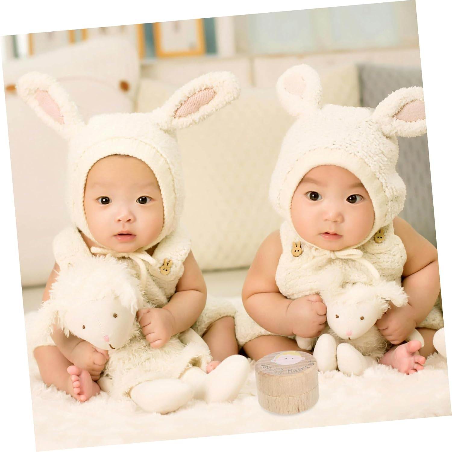 NOLITOY Lanugo Memorial Box Wooden Haircut Keepsake for Boys Girls First Haircut Memory Storage Container Nursery Birthday