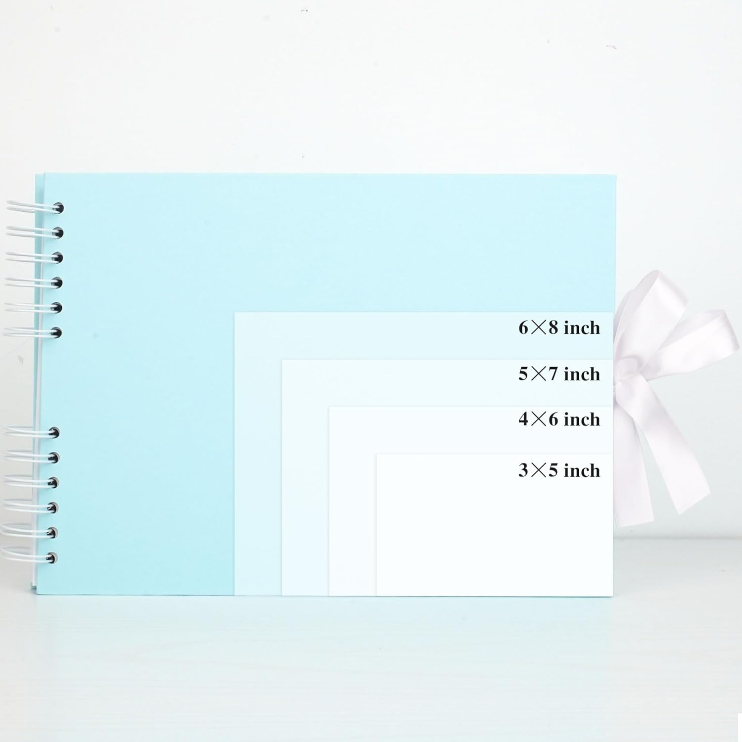 Scrapbook Memory Book with 20 Sheets White Pages 11.5X8.5 Inch DIY Album Set with Corner Stickers for Baby Shower Birthday Wedding Travelling, Blue image number 4
