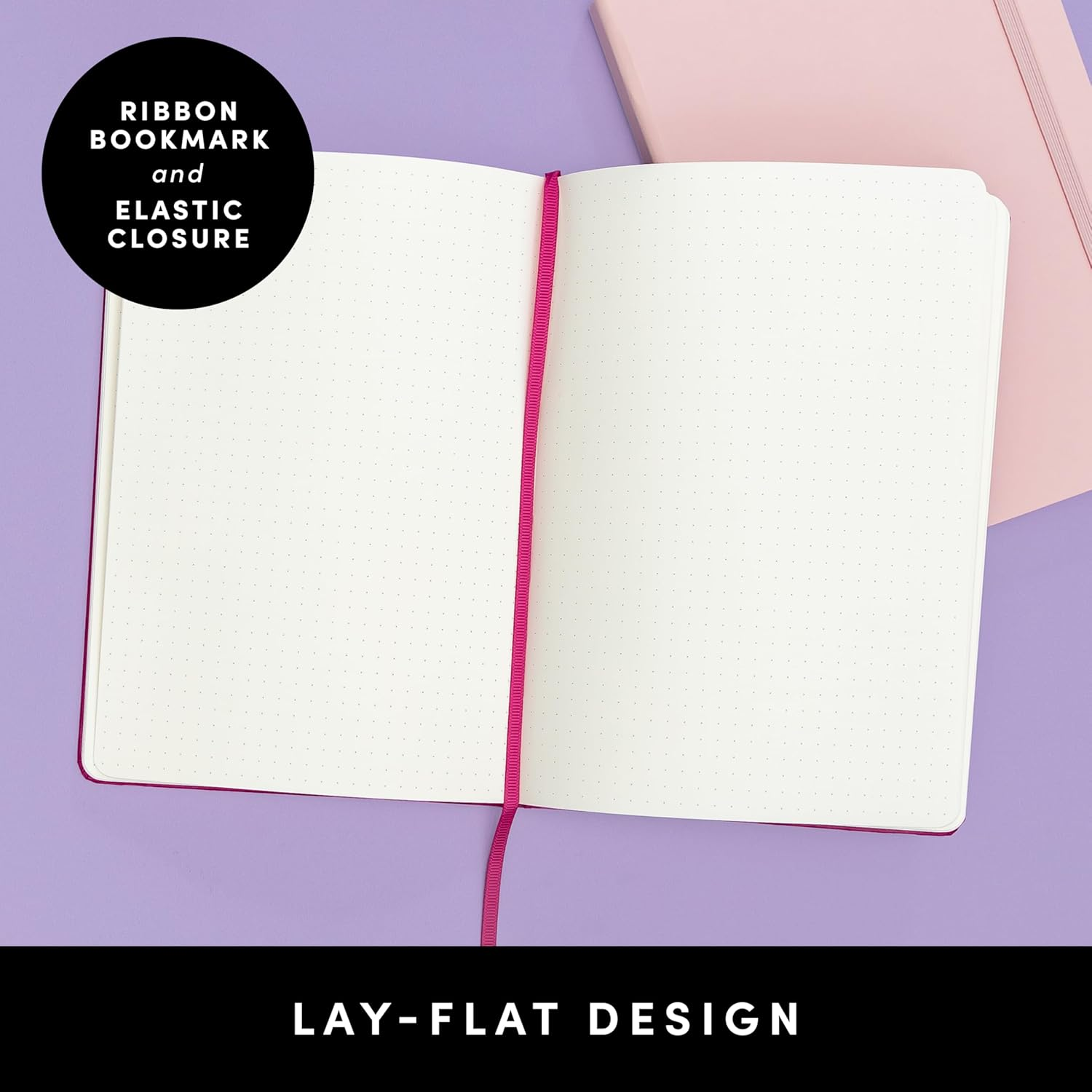 PAPERAGE Dotted Journal Notebook, (Blush), 160 Pages, Medium 5.7 Inches X 8 Inches - 100 Gsm Thick Paper, Hardcover image number 3