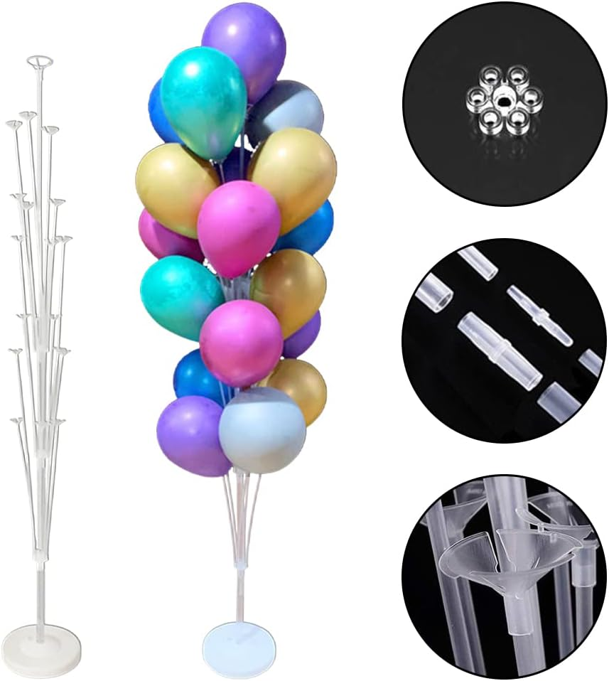 Homiliky 2 Set Table Balloon Stand Kit,160Cm/63Inch Floor Stand Balloon Stick Holder,Ballon Stand Stick Table Balloon Display Kit for Birthday Wedding Anniversary Graduation Party Supplies image number 4