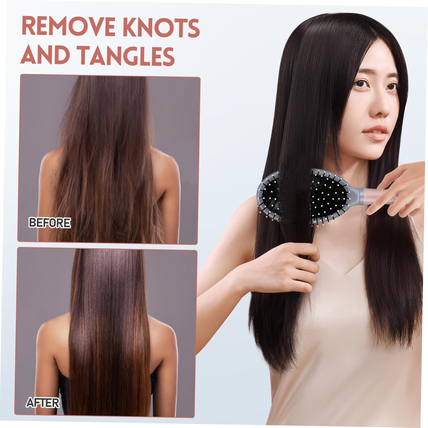 BIUDECO Salon round Brush 2 Detangler Brushes for Wet Hair Hair Comb for Styling Massaging Brush for Hair image number 6