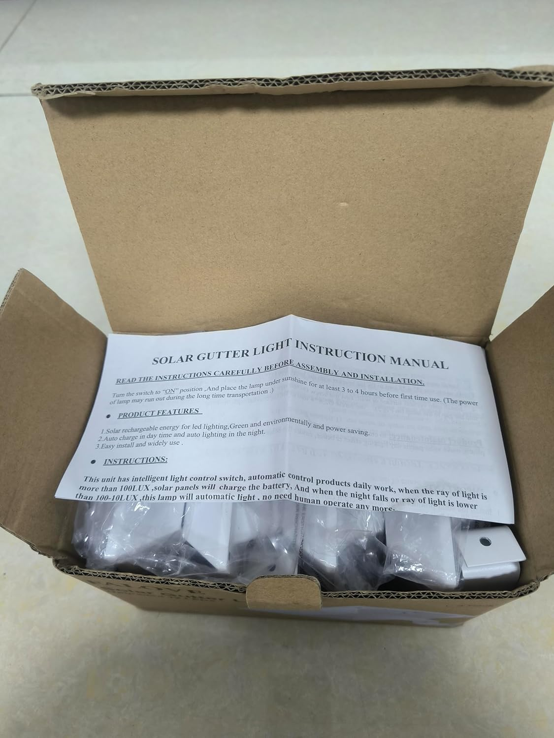 4 Pack White Solar Powered Gutter Lights Outdoor Decorative Waterproof 12 Leds Yard Lamp for Lighting Fence, Railing, outside Wall, Deck, Garden, Path, Backyard, Walkway, Patio, Holeless Installation image number 2