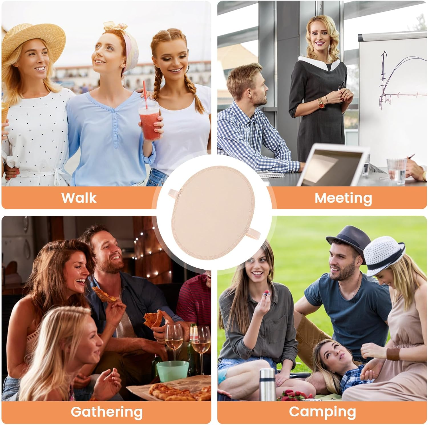 Iplusmile 1 Pair Underarm Sweat Absorbing Pads, Combed Cotton Soft Reusable Anti-Perspiration Patches for Use, Absorbent Sweat Pads Suitable for Sensitive Skin image number 5