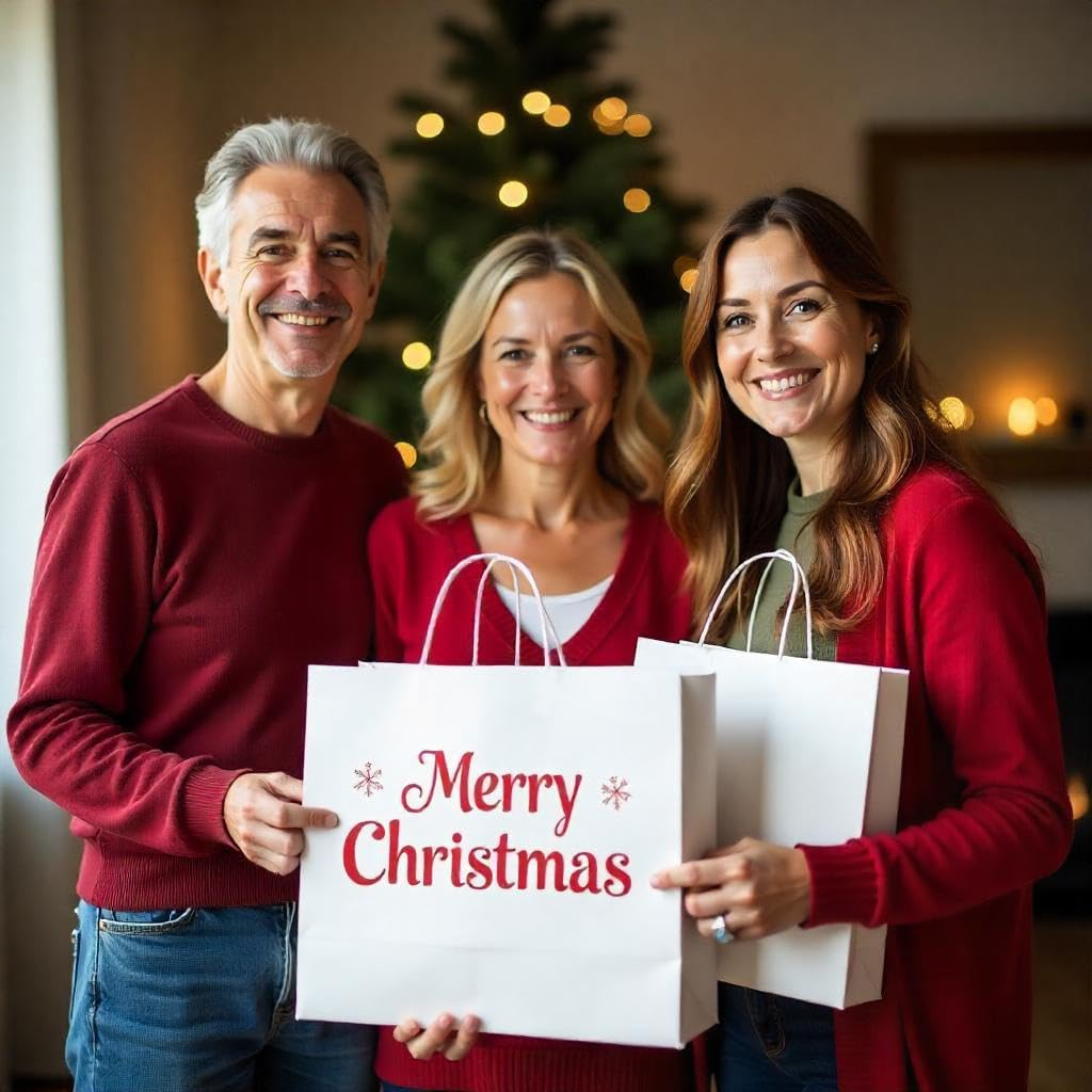 Cororio 60 Pack White Assorted Paper Bags with Handles - Versatile Assorted Size Gift Paper Bags Bulk for Business, Shopping, Retail, and Party Use - Ideal for Events, Gifts, and Promotions image number 6