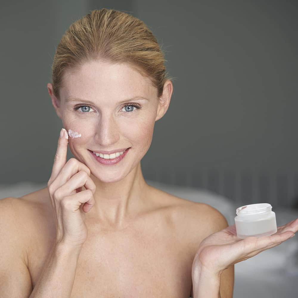 Wocpvm 20 Ml Cream Container Empty Glass Jar Matte Clear Glass Jar Ointment Jar Clear Glass Cosmetic Jar Clear Jar with Cream Spoon and Liner for Cream, Cosmetics, Lotion (Pack of 6) image number 6