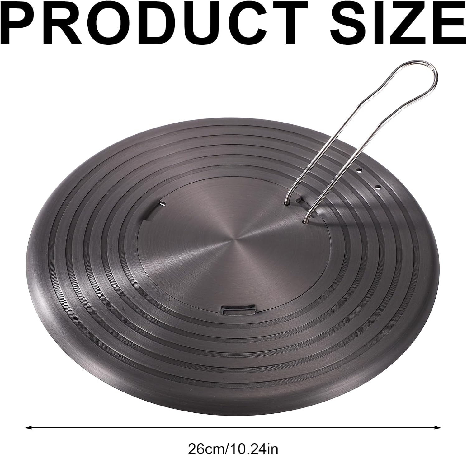Lyreh Alloy Heat Conducting Plate, 10.24In Removable Gas Cooker Heat Conducting Plate Diffuser Tray with Removable Handle for All Kitchen Needs (Silver) image number 5