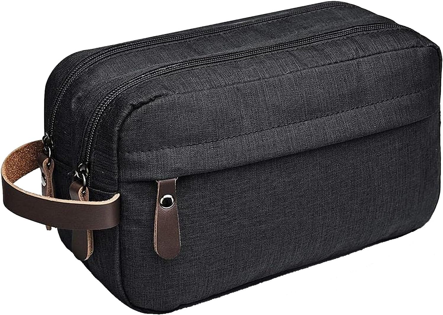 Men'S Travel Toiletry Bag,Portable Travel Organizer,Travel Razor Bag, Women'Stoiletries Canvas Cosmeticbag, Cosmetic Accessoryorganizer, Individualcompartments Withhandles, Black image number 1