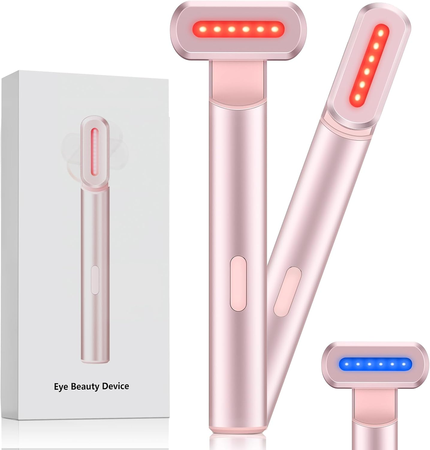 4-In-1 Light-Therapy-Wand,Red Light Therapy for Face and Neck - Microcurrent Facial Device for Anti-Aging - Face & Eye Massager Skincare (2 Colors Led Light) image number 2
