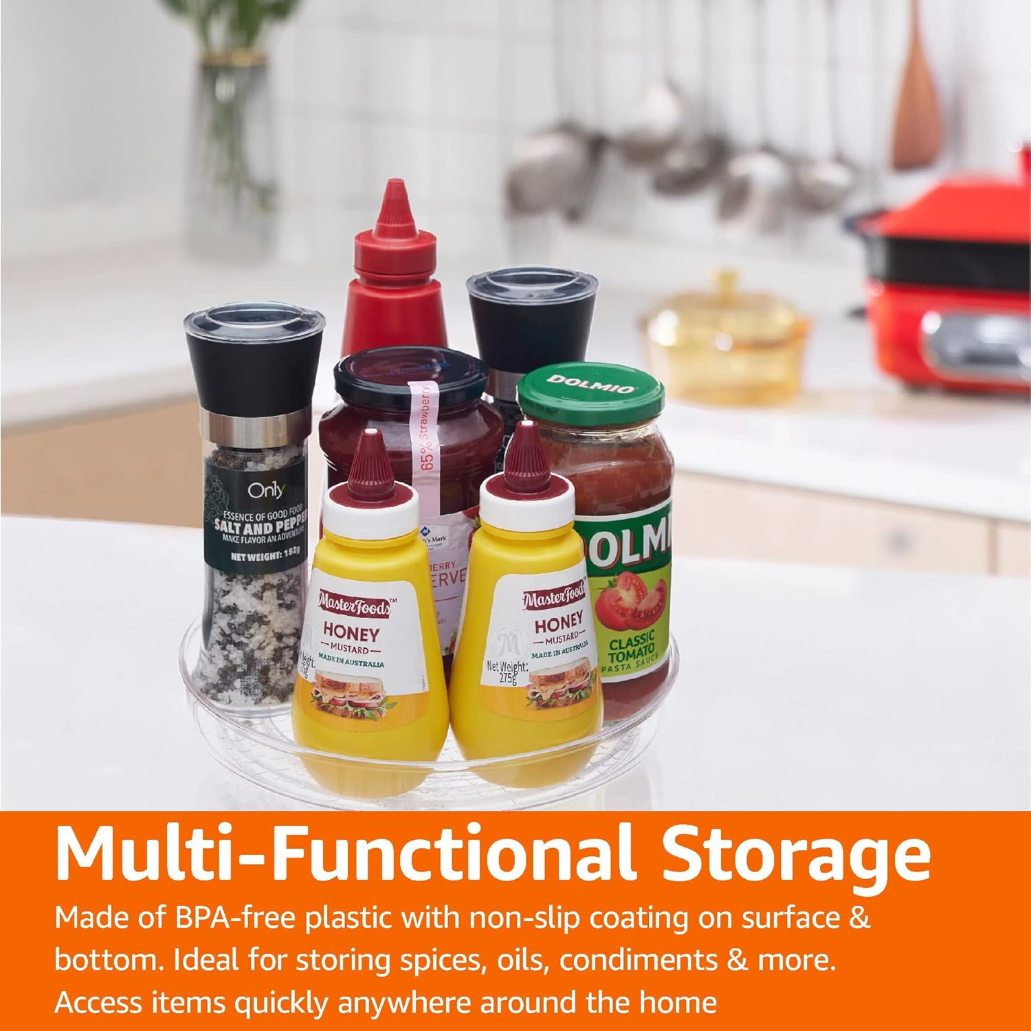 Amazon Basics Clear Lazy Susan Turntable Organizer, 30.48 Cm, 2-Pack image number 6