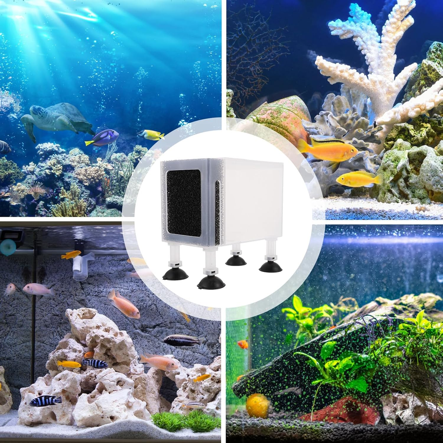 NUOBESTY Wear-Resistant Protective Pump Box with Filter Cotton Transparent Large Aquarium Accessory for Outdoor Submersible Water Pumps Easy Assembly and Detachment image number 3