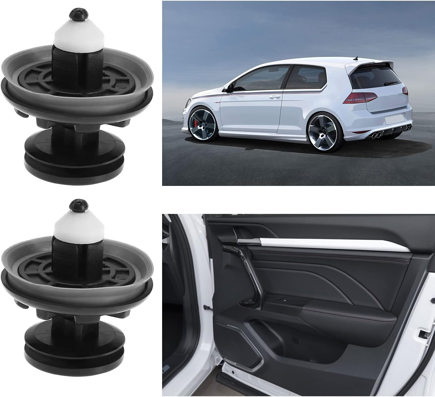 Ecsing 40Pcs Door Card Panel Trim Clips Replacement 6Q0868243 50267052 7L6868243 Compatible with VW T5 T6 Compatible with Golf Compatible with Polo Plastic image number 1