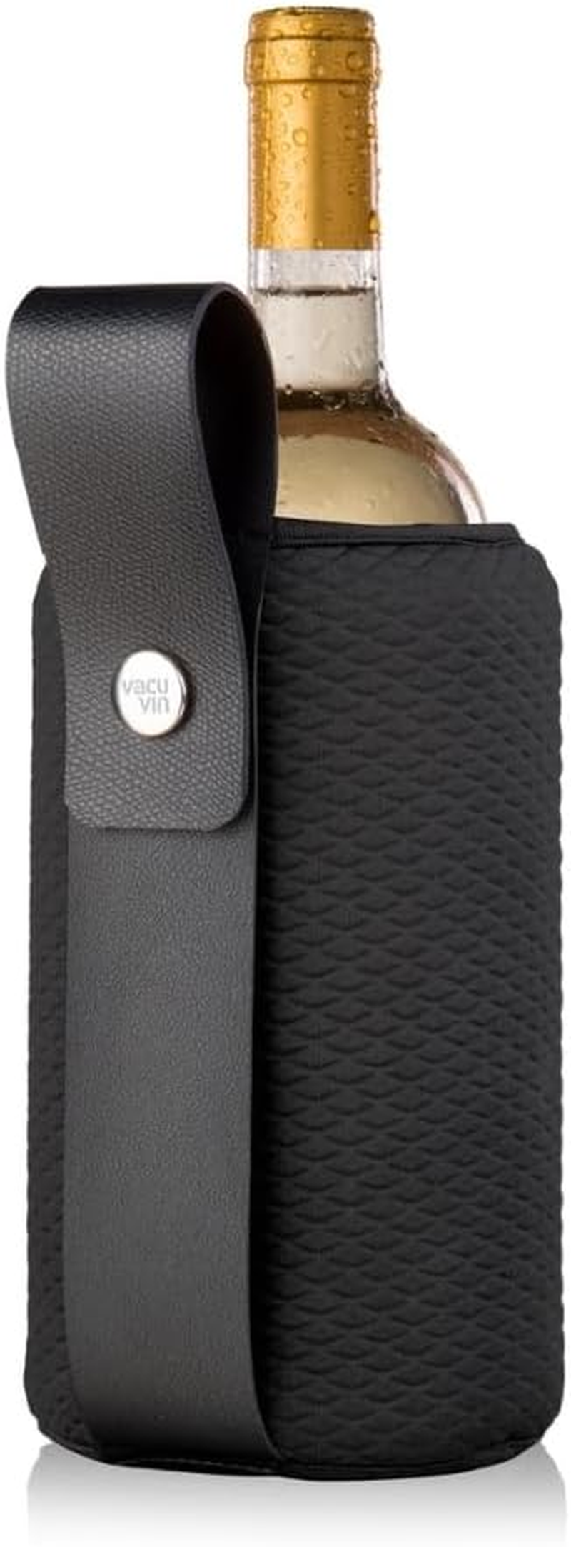 Vacu Vin Active Cooler Champagne Elegant - Reusable Champagne Bottle Cooler - Stainless Steel - Prosecco Cooler for Standard Size Bottles - Insulated Prosecco Bottle Chiller