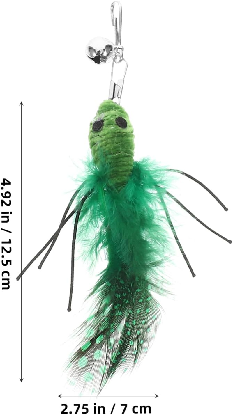 Toddmomy 3Pcs Cat Feathered Refills: Cat Toy Worm Refills Interactive Wands Attachment Toys for Kitten Indoor Accessories image number 5