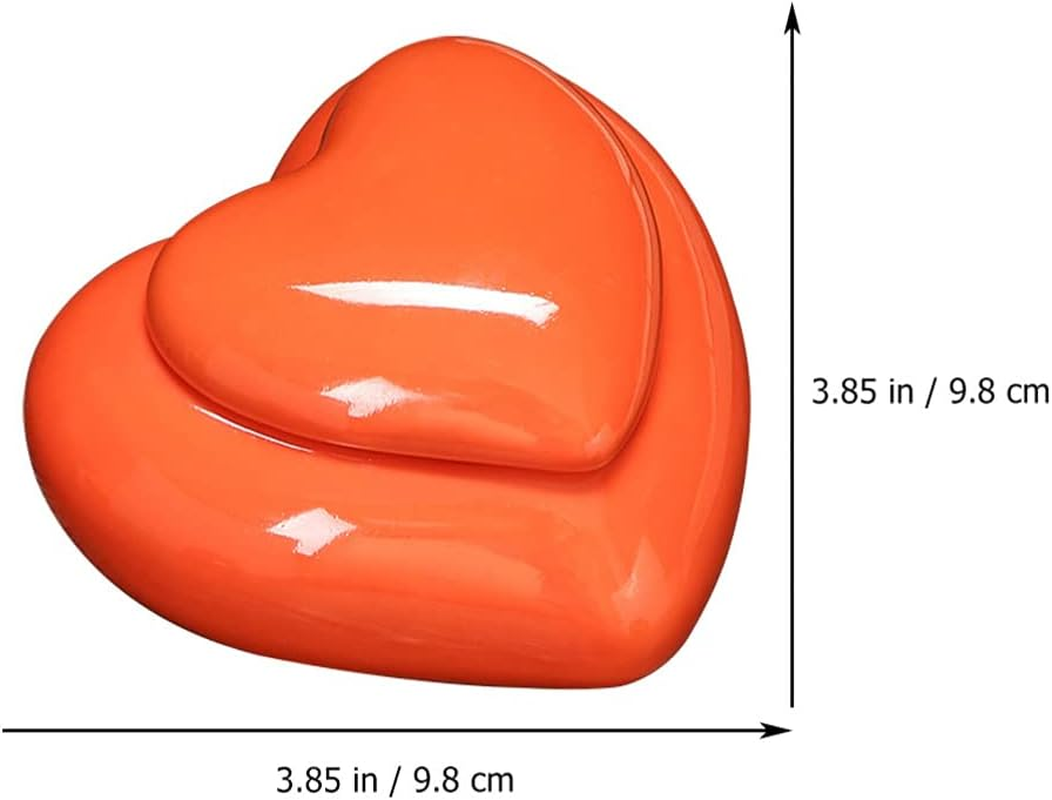 Cabilock Heart-Shaped Tea Jar Sealed Storage Jar for Tea-Leaf Storage Souvenir for Home Kitchen Made of Ceramic Material image number 4