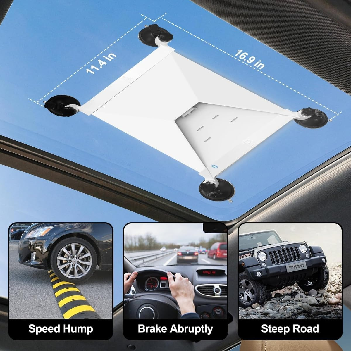 Starlink Mini Car Mount, Starlink Mini Accessories with Suction Cup, Powerful Suction Cups Are Road Trip Tested for Rvs, Boats, Airplanes, and More image number 5