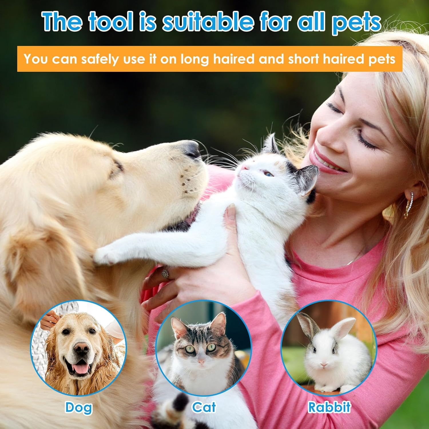 4Pcs Pet Knotting Comb,Dogs Cats Grooming Combs,Stainless Steel Cats Knotting Comb,Pet Grooming Cutter,Reusable Pet Dog Shedding Brush for Dog Cats Removing Tangled and Loose Hair image number 2