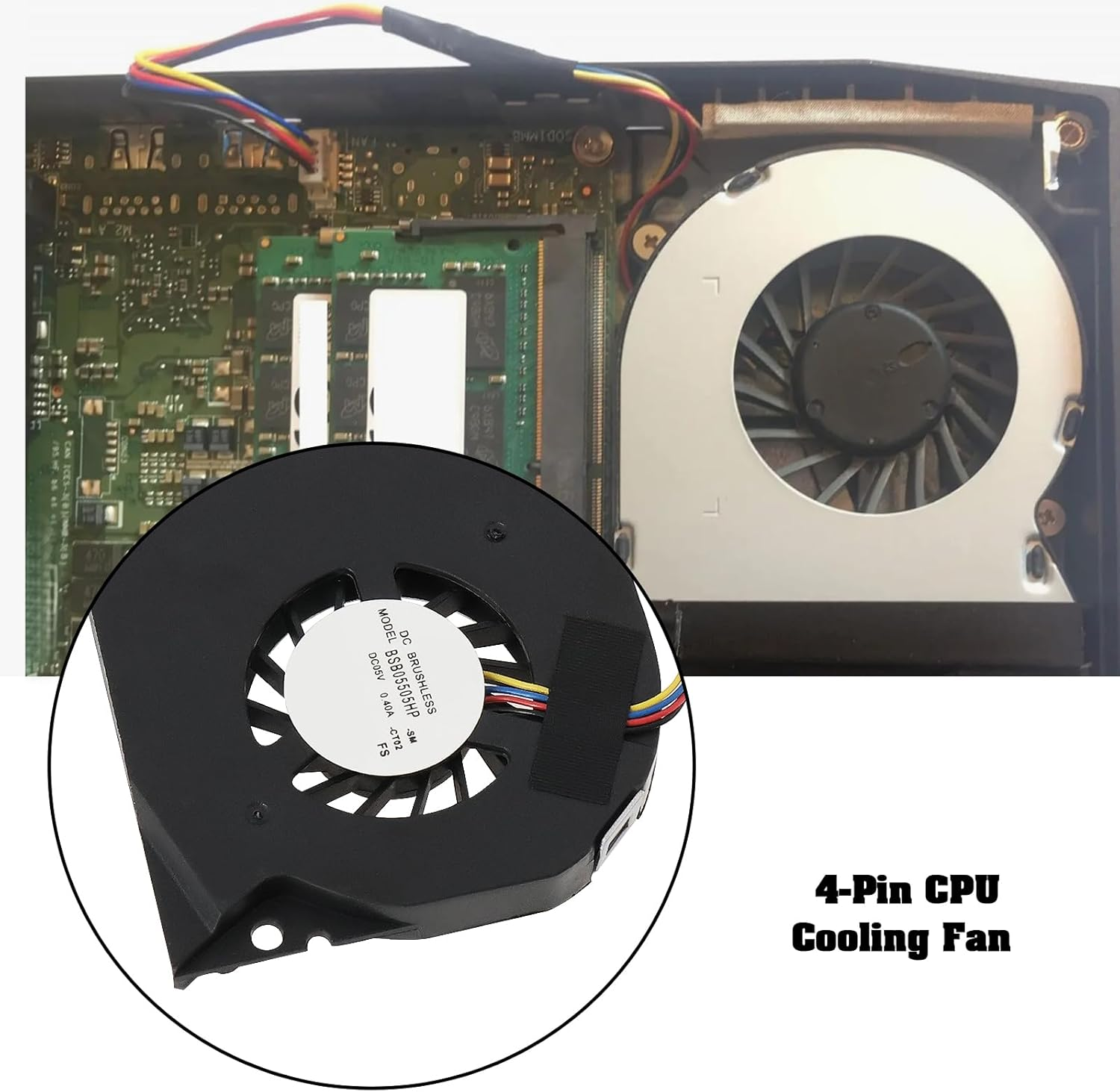 Emsea 1PC 4-Pin CPU Cooling Fan Compatible with Intel NUC7 Nuc7I5Bnh Nuc7I5Bnk Nuc7I7Bnh Series Compatible with NUC5 Nuc5I3Ryh Nuc5I3Ryk Fan Assembly