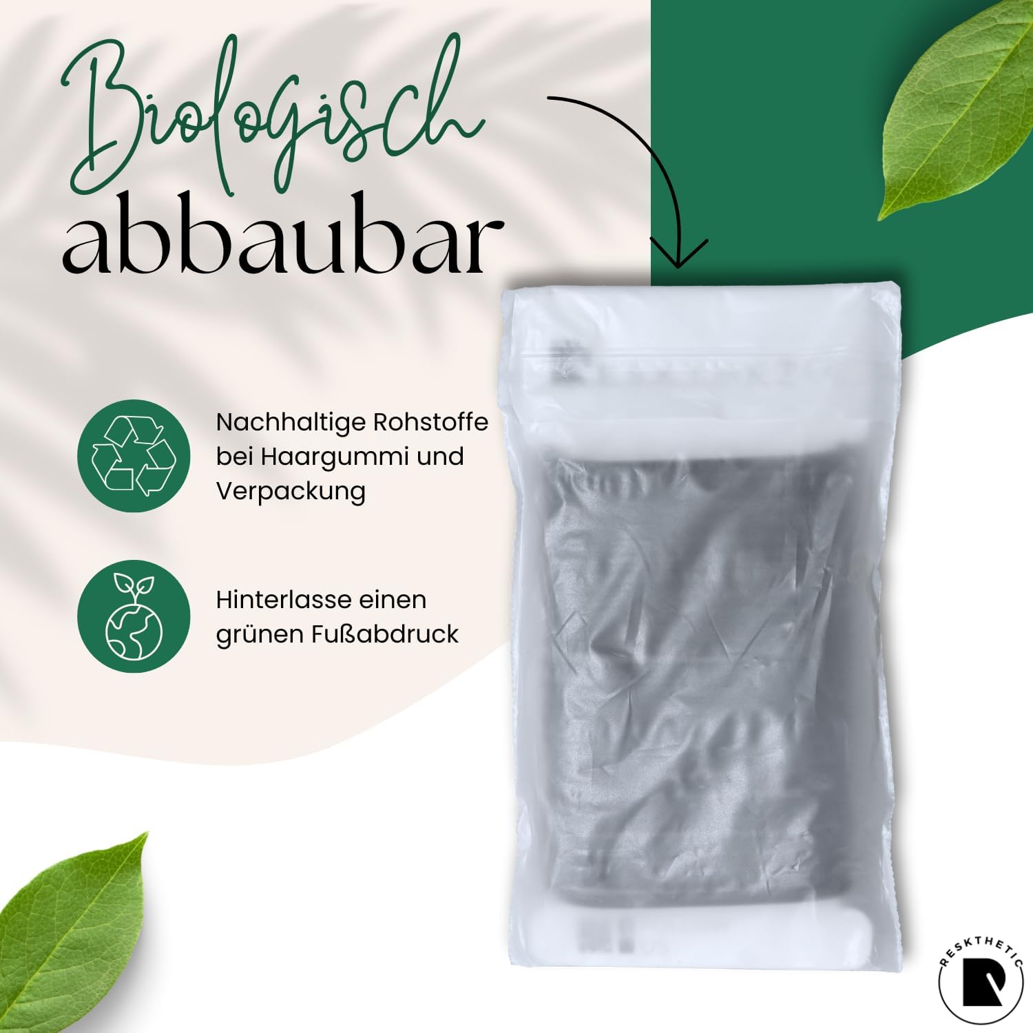 Reskthetic&reg; - Hair Bobbles Pack of 24 (4 Mm) Made of High-Quality (Very Tear-Resistant), Environmentally Friendly and Odourless, Metal Free for Girls, Women and Men (Brown) - Brown image number 6