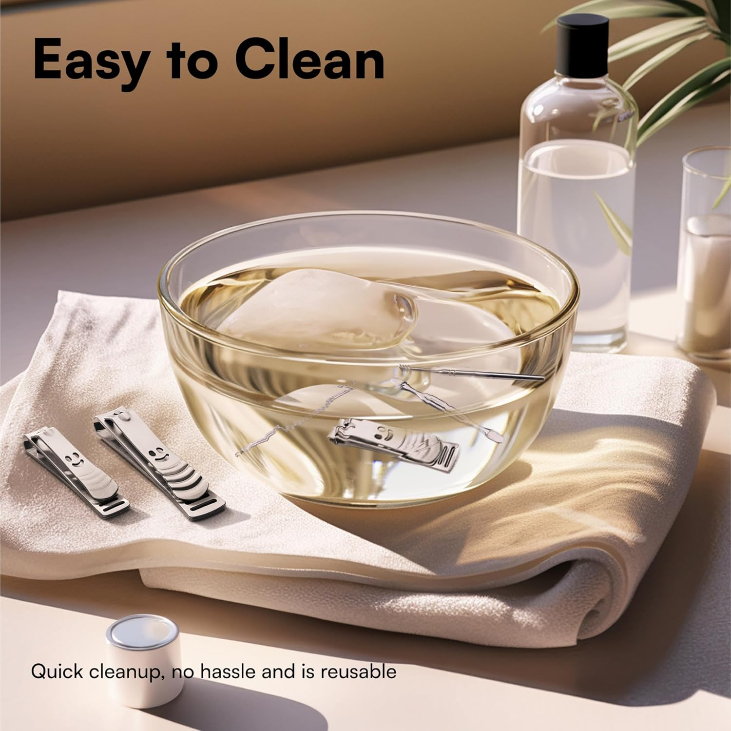 H&S Manicure Set for Women & Men - Manicure & Pedicure Tools & Accessories - 14 Pcs - Stainless Steel Nail Clippers Set & Cuticle Remover - Cutter Trimming Grooming Tools - W/Leather Case - Nail Kit - Dark Green image number 3