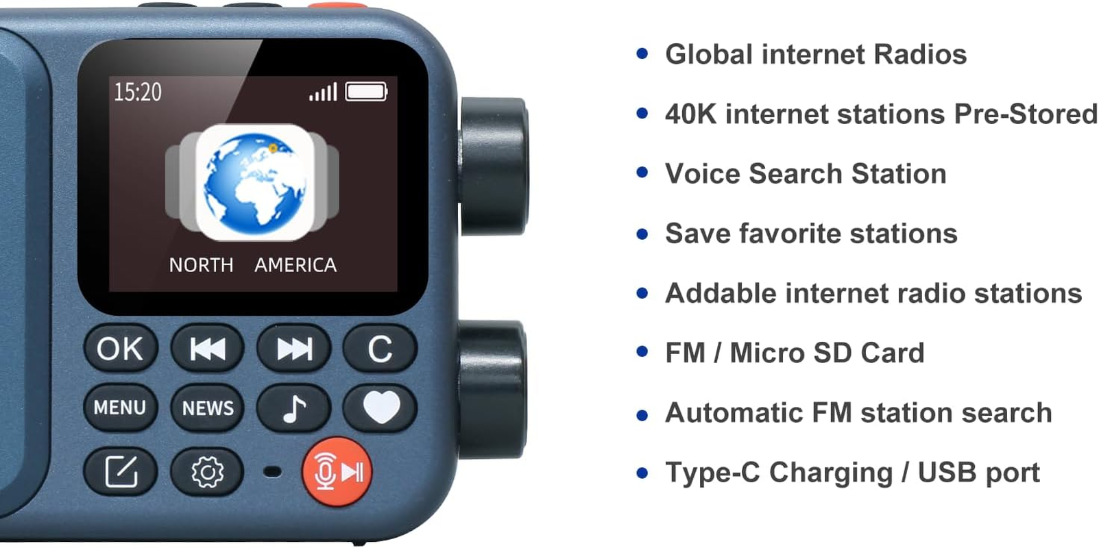 Choyong A8W Portable Smart Internet Radio Receiver WIFI/4G Radio Speaker with Fm,Micro-Sd Card,All World Radios,For Home with Wifi,Digital Radio,Choyoung image number 5