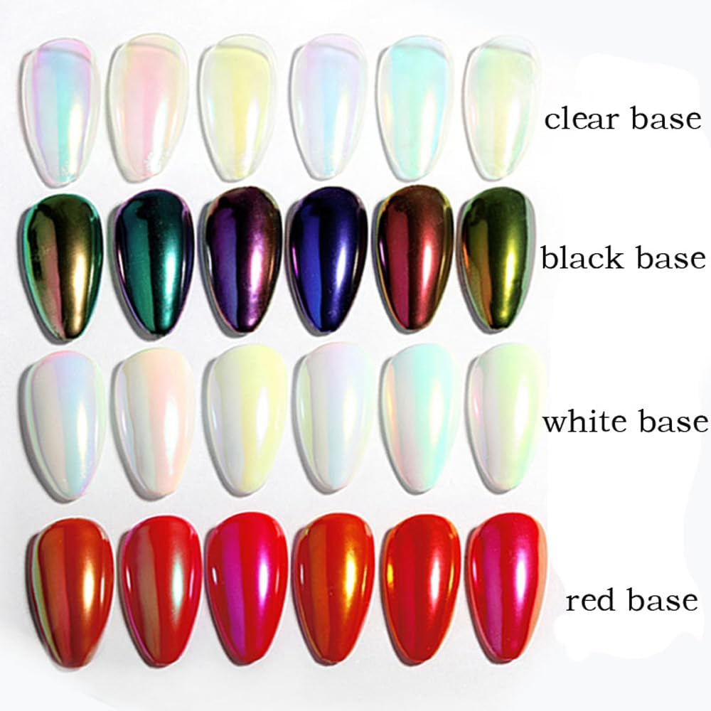 5Color Pearl Powder Nail Art Glitter Mirror Effect Chrome Pigment UV Gel Polish Shimmer Dip Dust Decoration Kit - 5Pcs image number 3