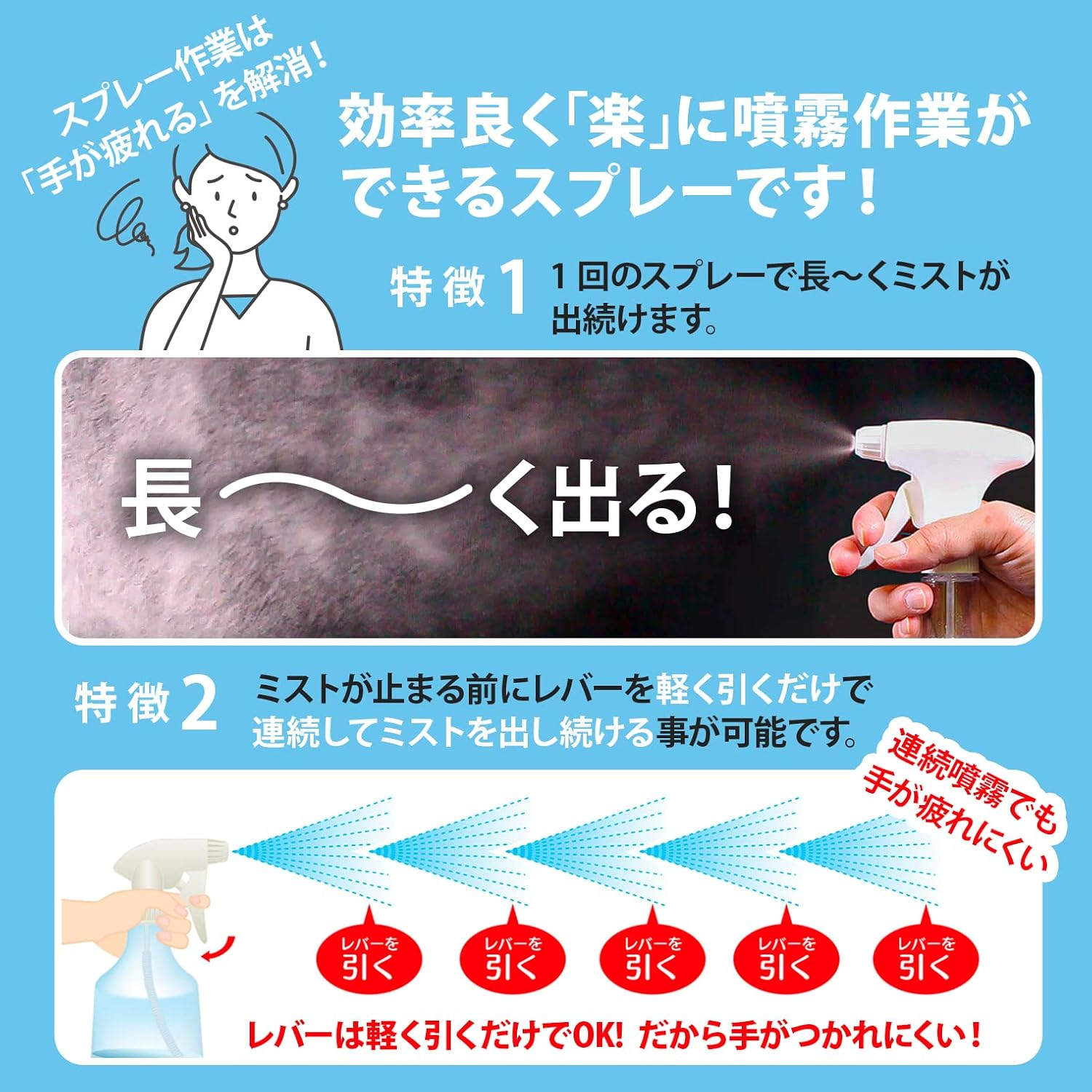 Maruhachi Sangyo #2201 Spray for Long Mist Spray, Made in Japan image number 2