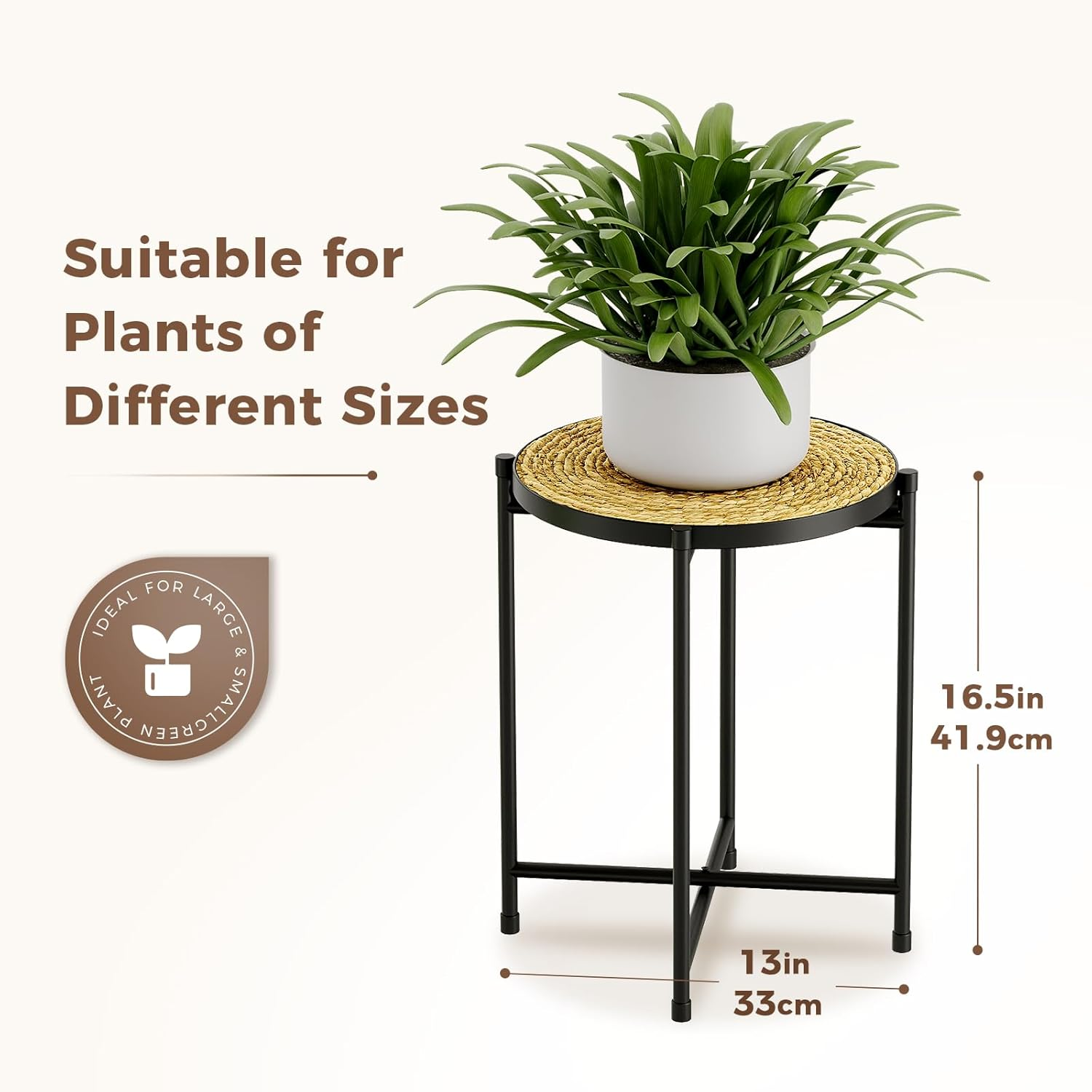 Bamworld Rattan Plant Stand Indoor,Round Plant Table for Large Plants,Tall Heavy Duty Plant Holder for Living Room Bedroom Balcony,Boho Rattan Decor image number 1