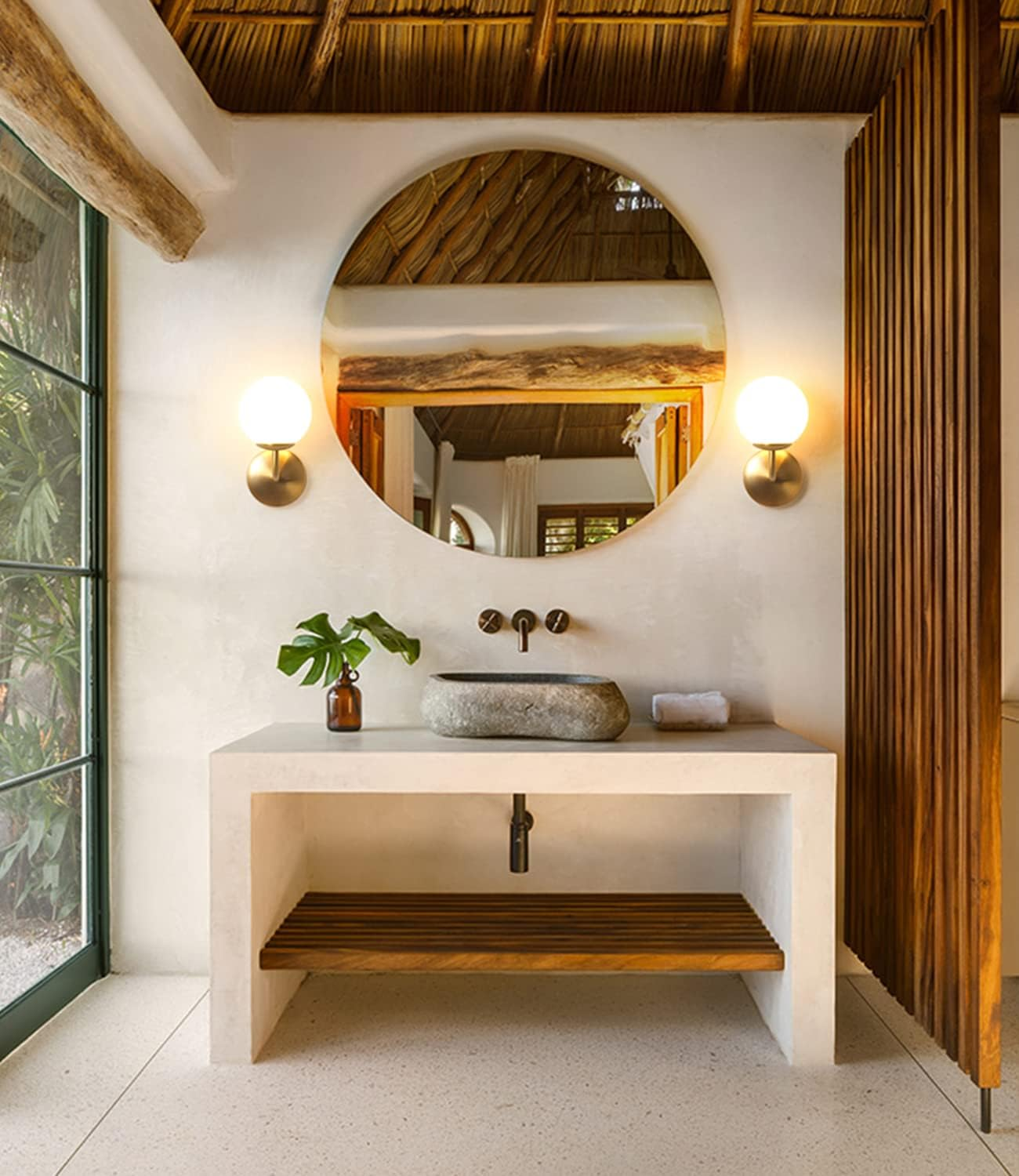 DAWALIGHT Globe Wall Light Bathroom Vanity Lights Mains Powered G9 5W 3000K Warm White LED Bathroom Wall Lamp Waterproof Wall Lighting Fixture for Living Room Bedroom Dining Room,Brass image number 2