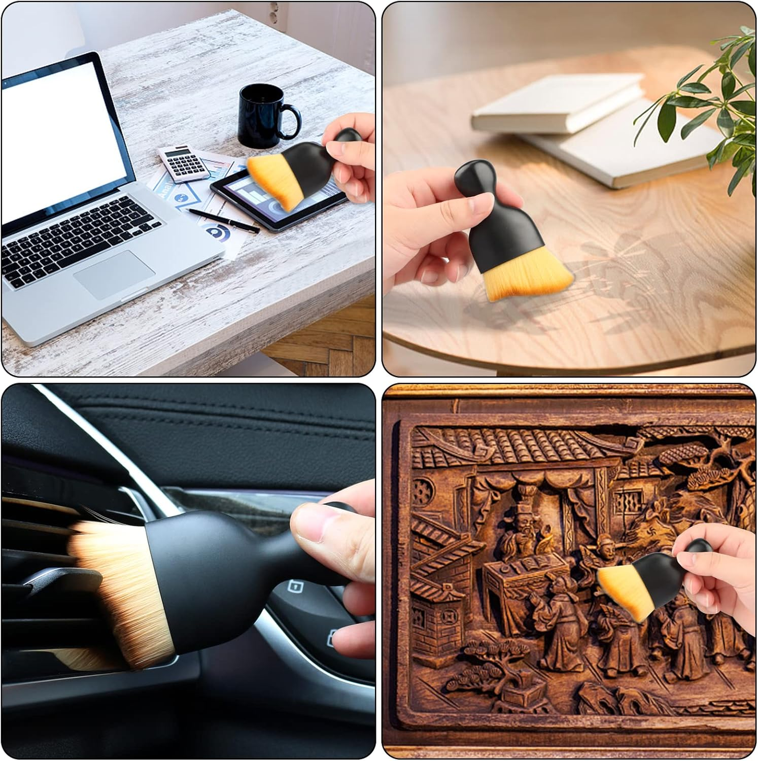 Car Detailing Brush, Car Cleaning Brushes, Car Interior Cleaning Tools Brush, Soft Bristles Detailing Brush, Dust Removal Brush, Dirt Dust, Clean Brushes for Car (Pack of 3) image number 1