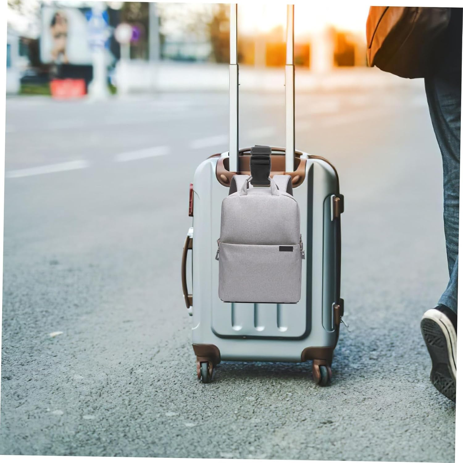 TOVINANNA 4Pcs Adjustable Luggage Connection Straps for Suitcase Travel Luggage Connector Straps to Add Backpack Bag Material