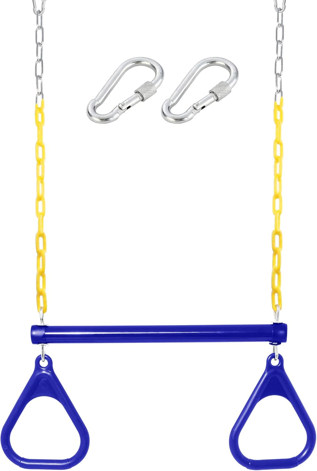 18' Trapeze Swing Bar Rings 48' Heavy Duty Chain Swing Set Accessories & Locking Carabiners&hellip;