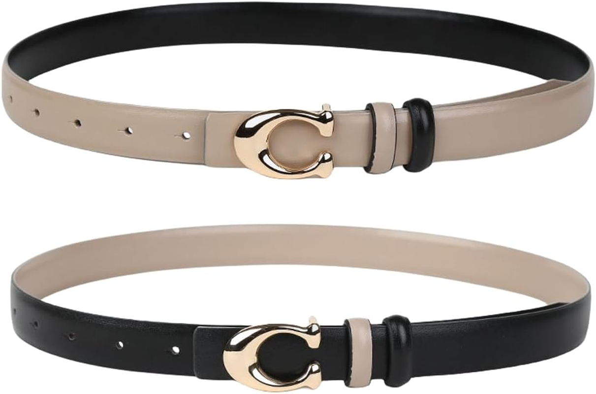 Torostra Women Reversible Leather Belt for Dresses Pants Jeans,Fashion Dress Belts