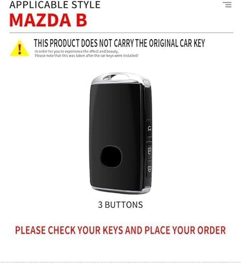 Soft TPU Protector Key Fob Cover Case for Mazda 3 Alexa CX4 CX5 CX8 CX9 CX10 CX12 Prevent Scratch Key 3 Button White image number 5