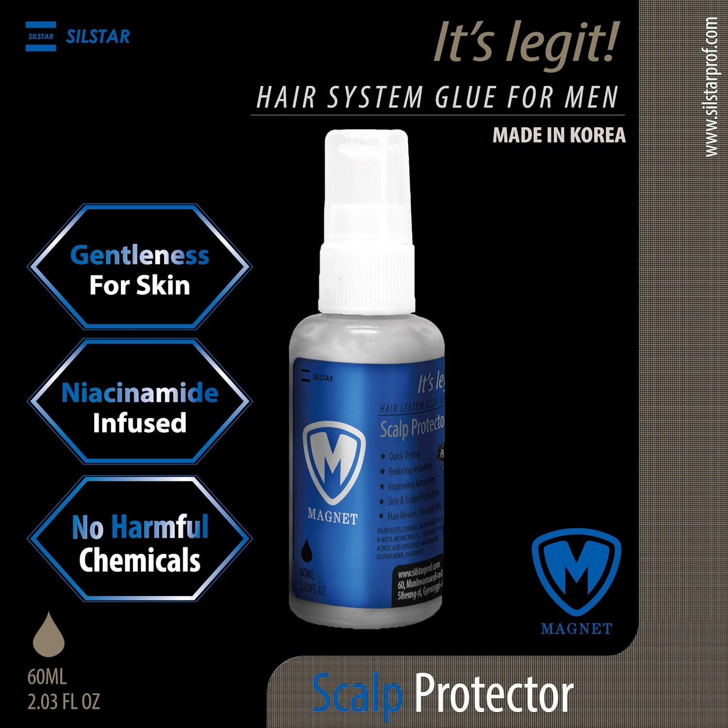 MAGNET WIG SCALP PROTECTOR PRIMER 60Ml_2.03Oz - SCALP PROTECTING SPRAY for ALL SKIN TYPES/HELPS CLEANS DIRT/PROTECTS SKIN from ADHESSIVE/PROTECTS SKIN from IRRITATION image number 5