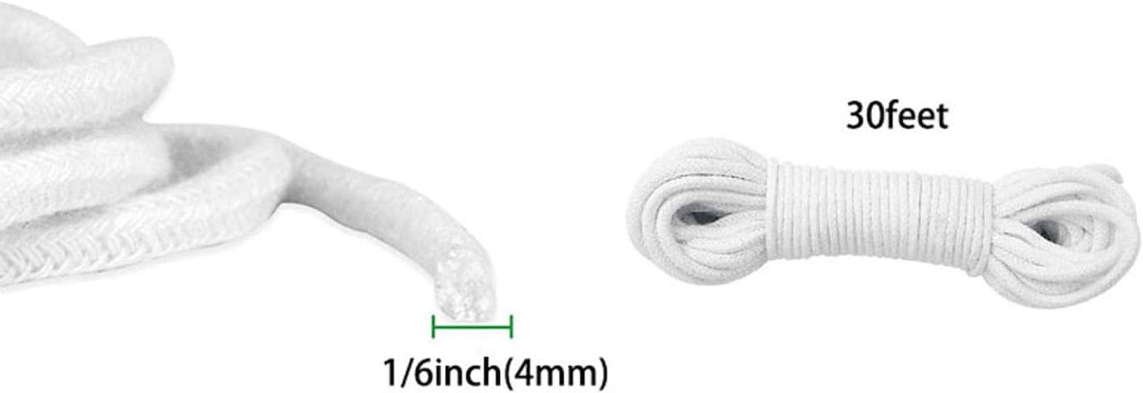 2Pcs 30 Feet Self Watering Capillary Wick Cord, 1/6In Self Watering Rope, Auto Drip Irrigation Water Cotton Rope, Vacation Plant Sitter DIY Self-Watering Planter Potted, Plants Wicking Cord image number 4
