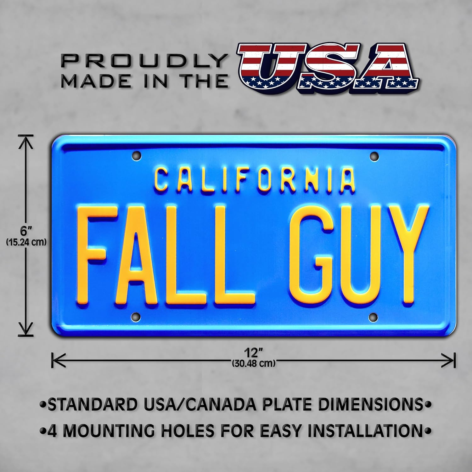 Celebrity Machines Fall Guy | Colt Seavers' GMC Pickup Truck | Fall Guy | Metal Stamped Vanity Prop License Plate image number 3
