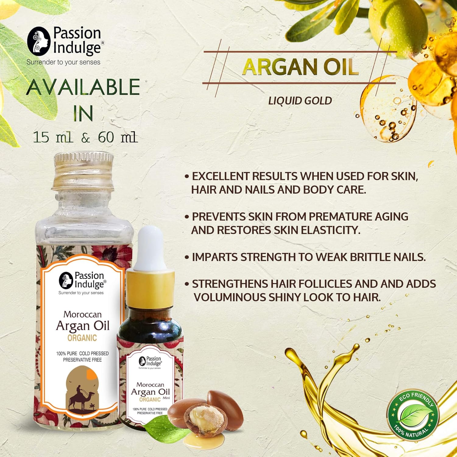 Passion Indulge Natural Hair Fall Control Kit- Argan Oil | Ylang Ylang Oil|Free Lemon Grass Oil (Each 10Ml) - Pack of 3 image number 5