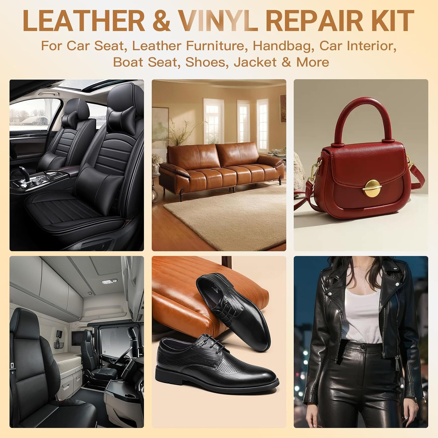 SEISSO Leather Repair Kits for Couches, Restoring Touch up Leather and Vinyl Furniture Car Seat Jacket, Leather Repair Color Gel Covers Scratches, Scrapes, Scuffs, Scuffed & Faded Leather, 12 Color image number 4