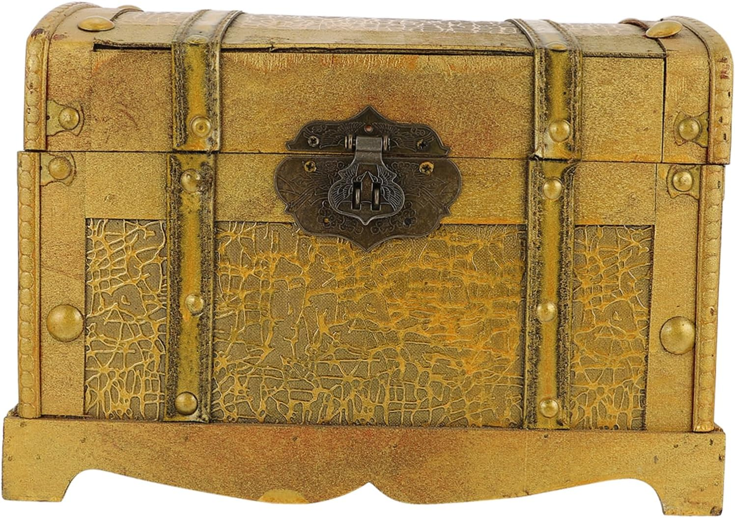 Vintage Pirate Treasure Chest Large Wooden Storage Box Lock Distressed Classic Design Decorative Jewelry Organizer for Home Decor image number 6