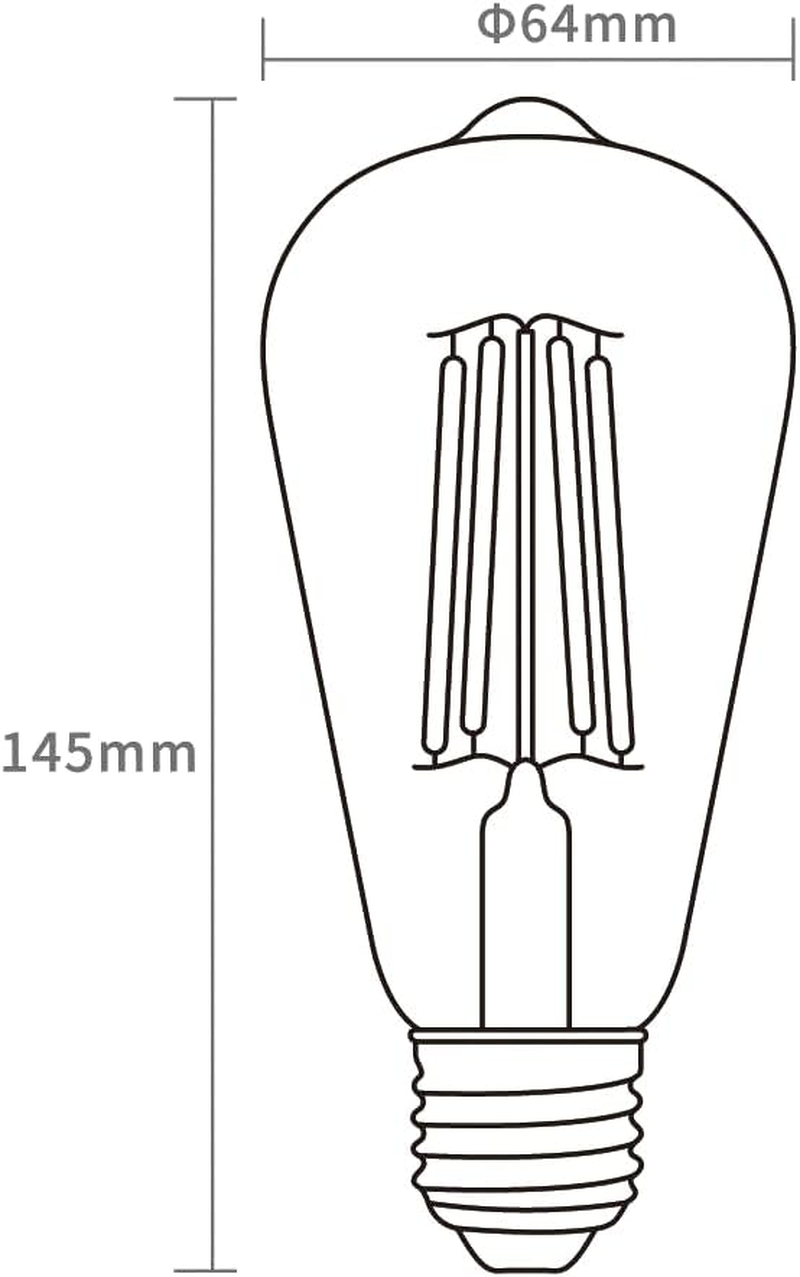 Modura ST64 Vintage Edison Style Filament LED Light Globe Edison Bulb E27 Base 8W 6000K Daylight Non-Dimmable SAA (4)