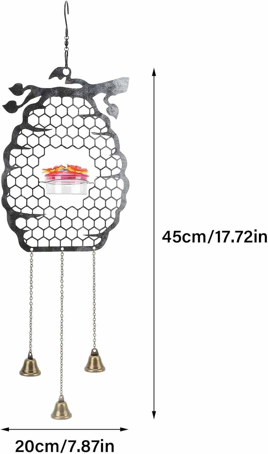 Hummingbird Feeder, Hummingbird Feeders for Outdoors Hangin, Charming Wind Chimes Hummingbird Feeders, Humming Bird Feeder for Home Garden Backyard Decor Outdoors image number 5