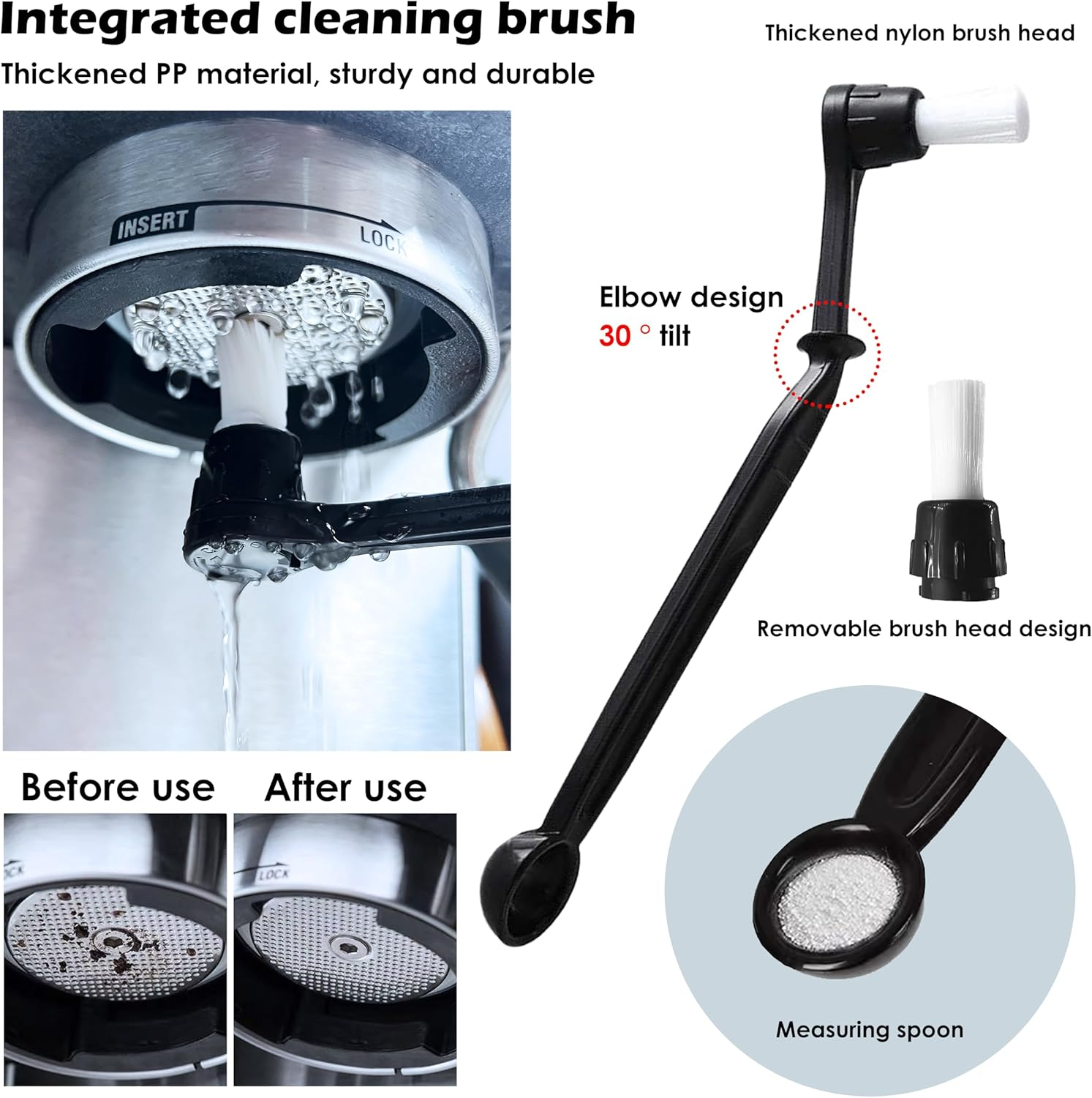 NEOUZA Espresso Machine Cleaning Tool Kit - Brushes for Brewing Group Head, Grinder and Coffee Bar, Air Blower (Tool Kit) image number 1