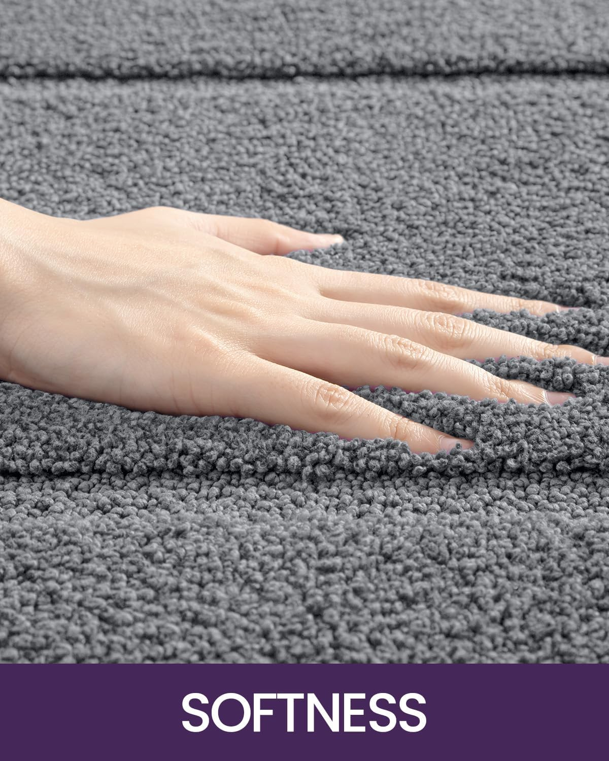 DEXI Bathroom Rug Mat, Ultra Absorbent Soft Bath Rugs, Washable Non-Slip Bathmat for Shower Room Floor, Tub, 36"X24", Grey