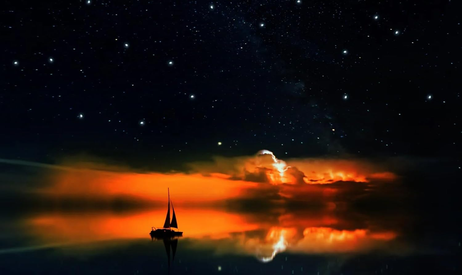 Dream Boat - LED Enhanced Canvas Wall Art image number 1