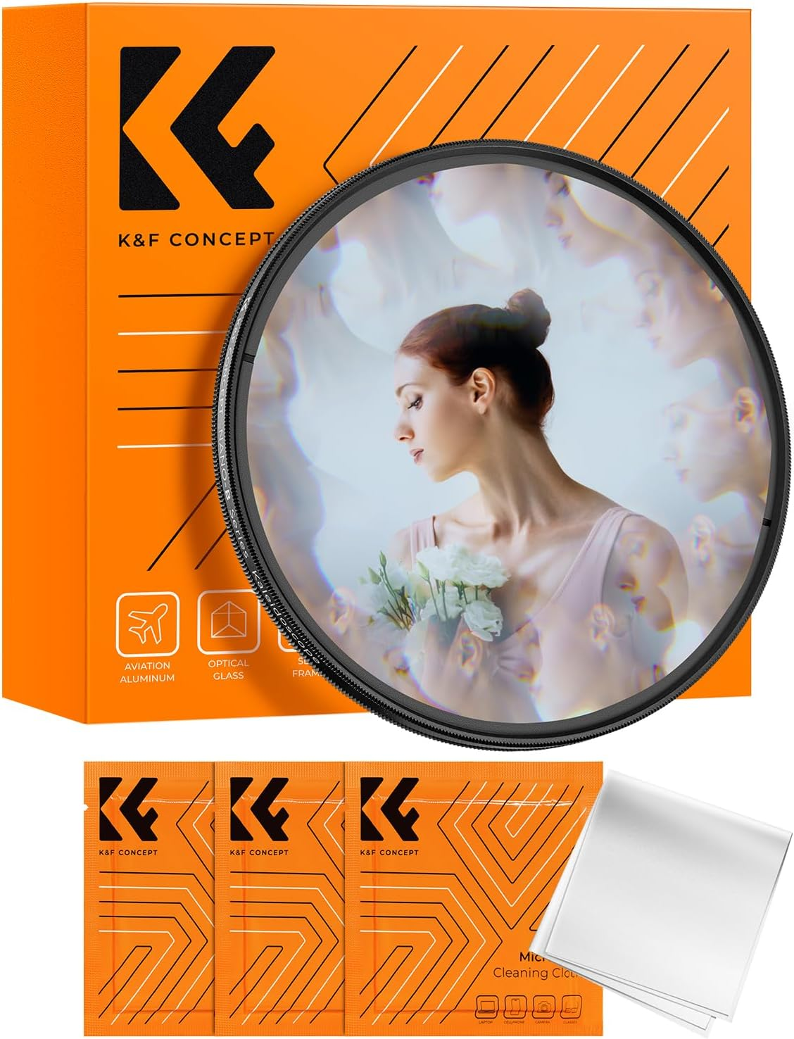 K&F CONCEPT 82Mm Kaleidoscope Lens Filter, Special Effects Filter Prism Crystal Glass with Multi Refraction Subjects for Camera Lens image number 1