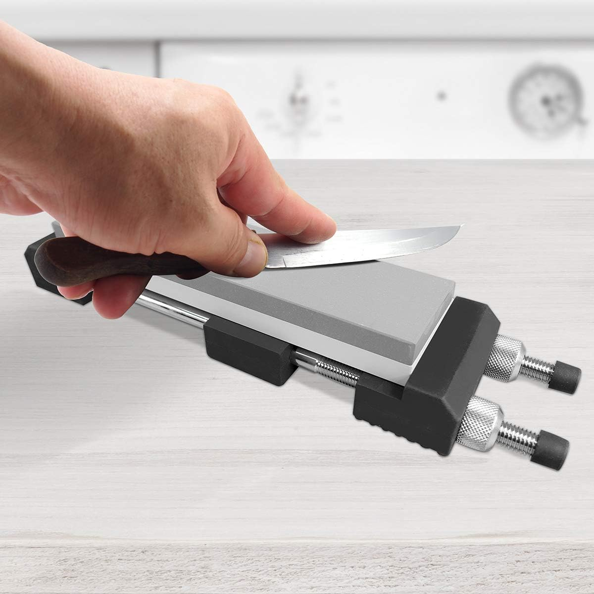 POWERTEC 71013 Sharpening Stone Holder, Adjustable 5-1/2-Inch to 9-Inch Whetstone Knife Sharpener Holder with Non-Slip Base image number 6